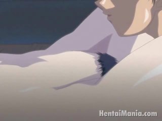 Sublime anime perëndeshë duke succulent bukuri dorëshkathët përmes mbathje