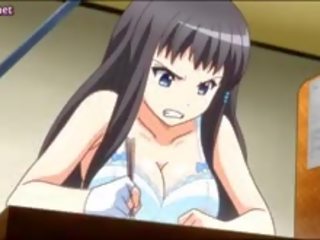 Si rambut perang anime perempuan dengan basah faraj tunggangan dong