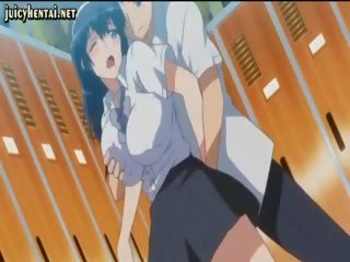 Busty Anime Teenie Gets Wet