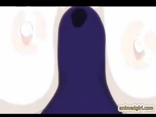 Strój kąpielowy hentai shemale dostaje na hiszpana przez cycate anime
