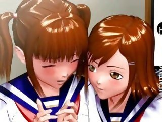 Dua 3d hentai pelajar sekolah mendapat dipaku