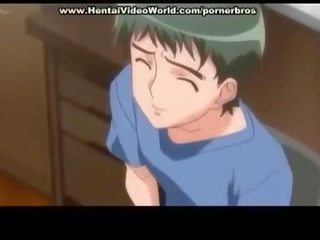 Animen tonårs baben introduces kul fan i säng