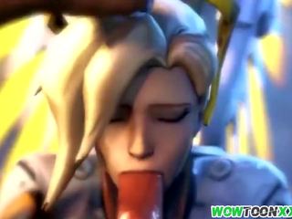 Mercy Gives Handjob and gets Doggystyle Sex: Free sex clip 3c