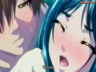 Anime cutie with big tits getting cumshot