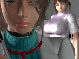 Busty 3d hentai lesbos chia sẻ dương vật