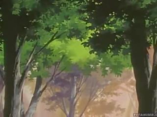 Maličké anime stunner s perfektné modrý oči humped v the les