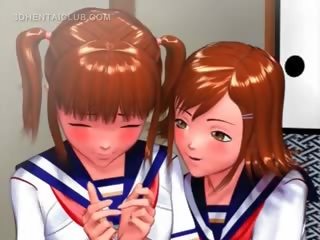 Delightful Anime sweetheart Rubbing Her Coeds Lusty Pussy