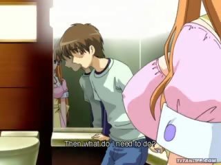 Charming big tit hentaý anime virgin sis screwed in cr