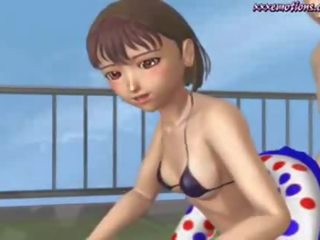 Model animated babe with tiny Tits gets penetrated