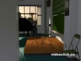 Pieptoasa animat al 3-lea zeiţă sugand o ding-dong