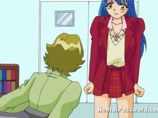 Czarujący manga sekretarka coraz miniature cooter palcami przez jej szef w the biuro