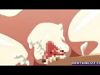 Kreskówka dziewczyny ciężko wiercenie przez potwór macki i sperma allbody