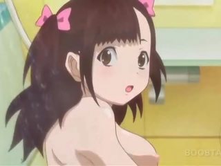 Badkamer anime volwassen film met onschuldig tiener naakt kindje