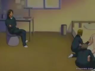 Hentai anime lassie domácí gangbanged