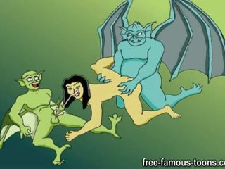 Відомий demona і gargoyles мультиплікація оргія