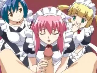 Bewitching maids în hentai mov grup.